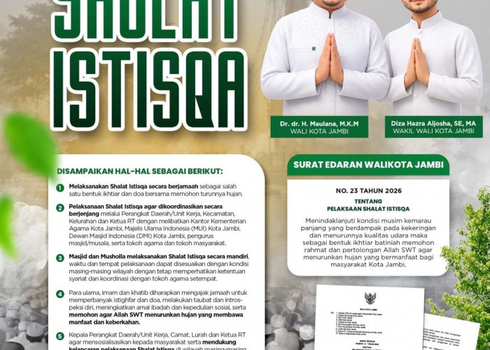 Hadapi Kekeringan, Pemkot Jambi Ajak Warga Laksanakan Salat Istisqa