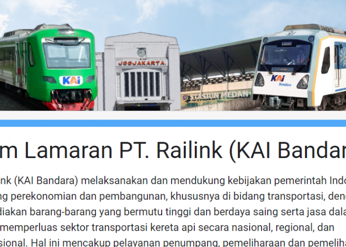 PT Railink Buka Lowongan Kerja September 2023 untuk 2 Posisi Berbeda, Buruan Simak Persyaratannya