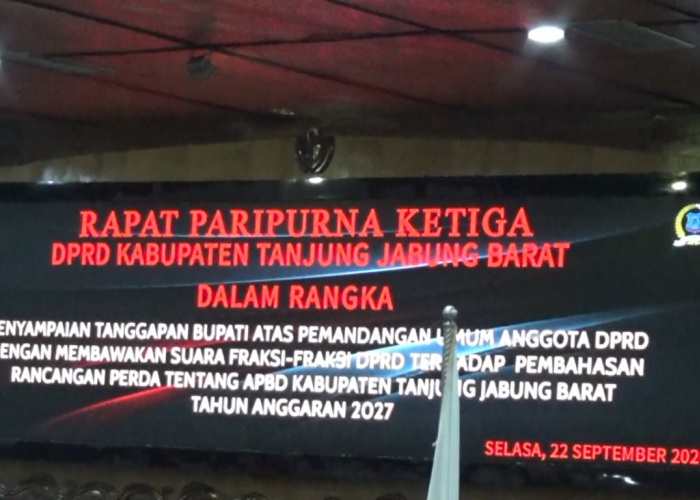 Bahas APBD 2027, Bupati Tanjab Barat Sampaikan Tanggapan atas Pandangan Tujuh Fraksi DPRD