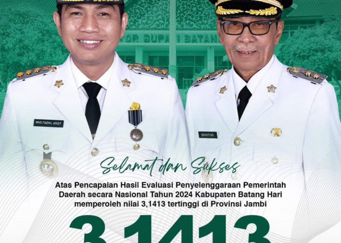 Batang Hari Raih Nilai Sistem Pemerintahan Berbasis Elektronik 3,1413 Tertinggi di Provinsi Jambi
