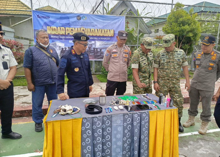 Razia Gabungan di Lapas Kuala Tungkal, Petugas Temukan HP dan Korek Api di Blok Hunian WBP