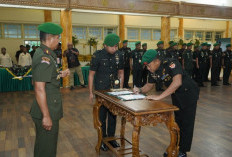 Tekankan perkuat kemanunggalan TNI dengan Rakyat, Danrem 042/Gapu Pimpin Sertijab Dandim 0416/Bute