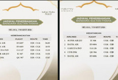  Jadwal Penerbangan Bandara Sultan Thaha Jambi Selasa, 3 Maret 2026