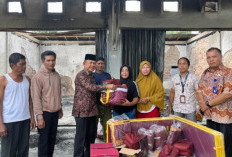 Wabup Merangin Tinjau Bengkel yang Terbakar, Bantuan Disalurkan kepada Korban