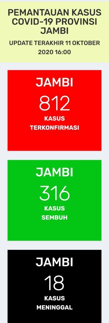 Update 11 Oktober Kasus Positif Covid-19 Bertambah 22, Meninggal Dunia Covid-19 Bertambah 2 Orang