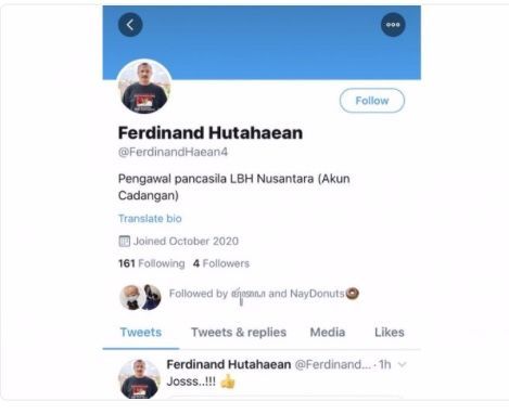 Akun Twitter Palsu Atas Nama Dirinya, Ferdinand Hutahaean: Ini Kerjaan BuzzeRp Balaikota