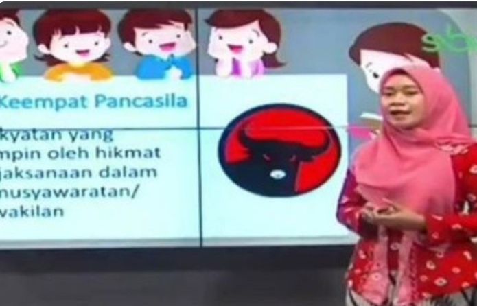 Viral… Logo PDIP Gantikan Logo Banteng Sila Ke-4 di Acara TV