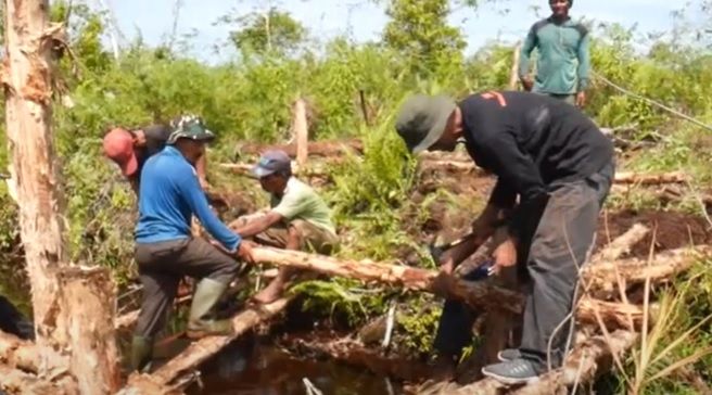 Masyarakat Sungai Gelam Apresiasi Kegiatan Pembangunan Sekat Kanal Oleh Dishut Provinsi