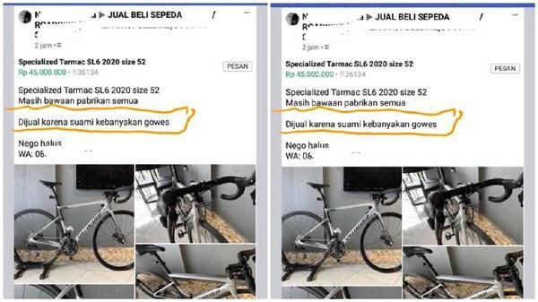 Viral!! Sering Ditinggal Gowes, Istri Nekat Jual Sepeda Suami