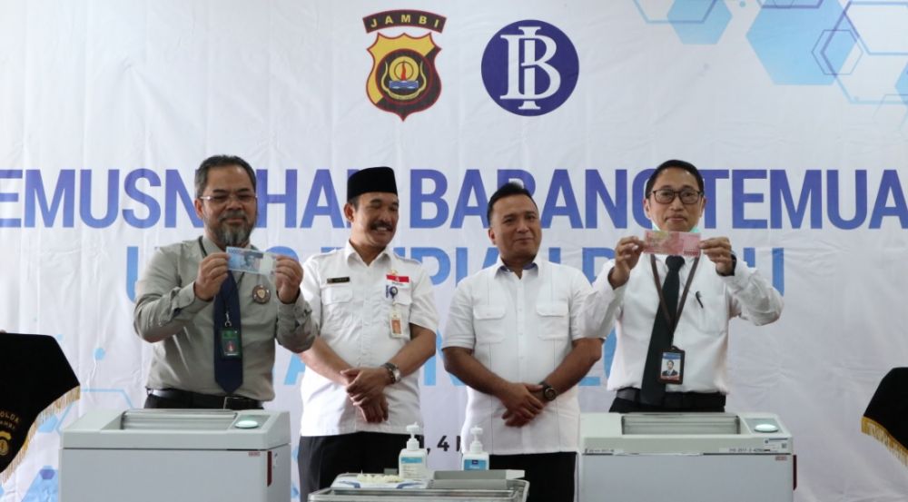 BI Jambi & Polda Jambi Musnahkan Uang Palsu Sebanyak 9.104