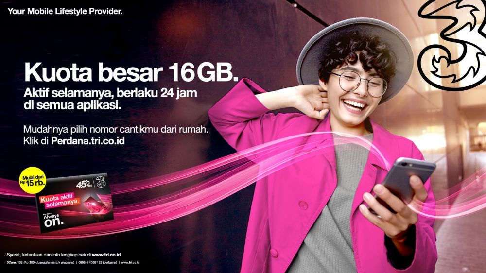 3 Indonesia Hadirkan Fitur Beli Kartu Perdana  Secara Online, Bisa Pilih kuota Besar Atau Unlimited Sesuai Kebutuhan.