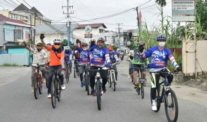 Sekda Sudirman Lepas Gowes Virtual Dalam Rangka HUT 64 Provinsi Jambi   