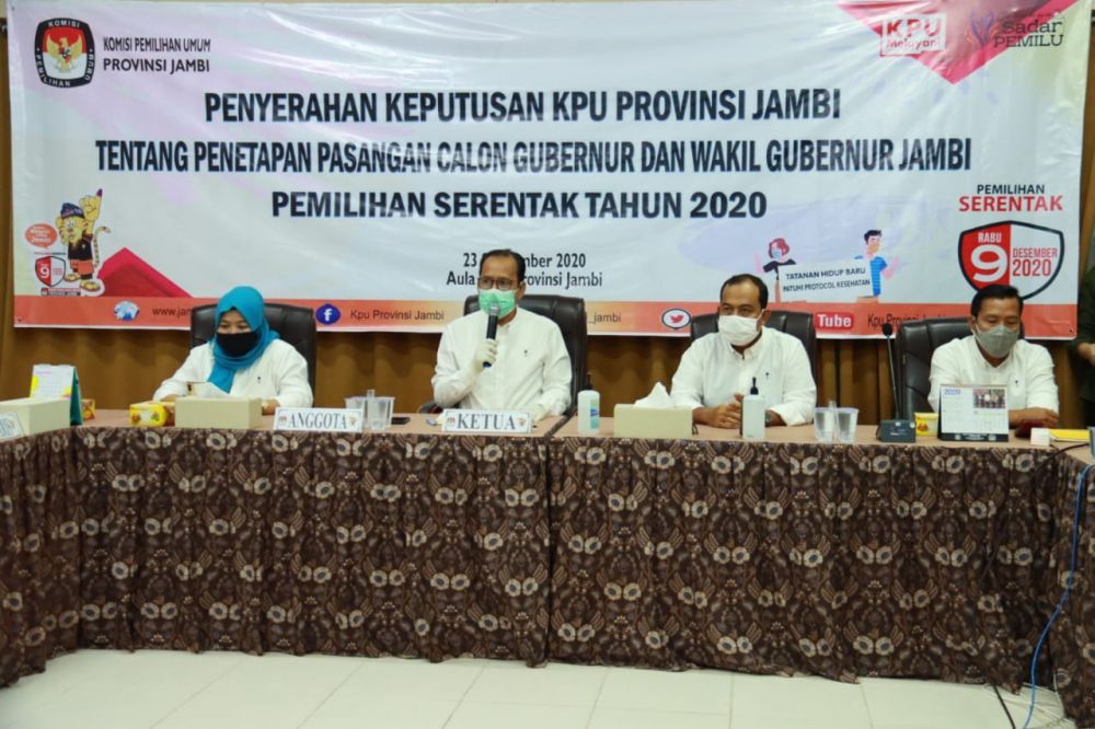 Tiga Paslon Cagub Cawagub Jambi Ditetapkan