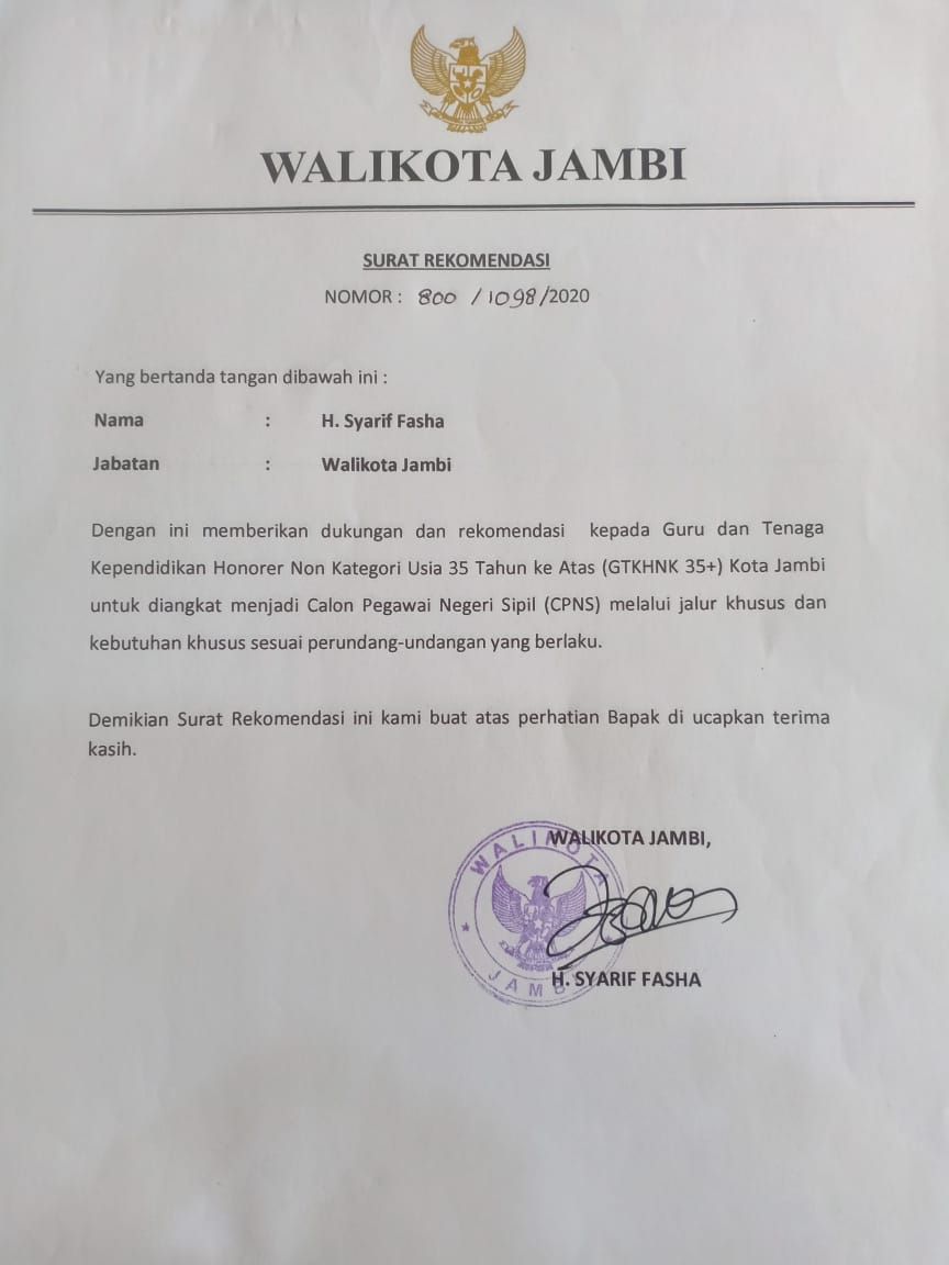 Fasha Keluarkan Surat Rekomendasi Guru Honorer Diangkat Jadi PNS