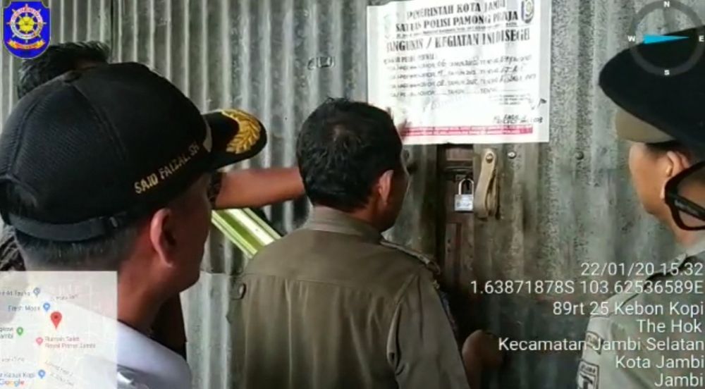 Bengkel & Showroom Di Kawasan Kebun Kopi Di Segel Pol PP